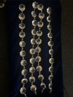 40pc Chandelier Octagonal Crystals 1.5cm Strand or Upcycling, Crafts, Jewelry